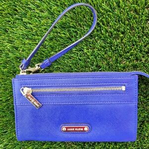 Anne Klein Indigo Jazzy Geos  Zip-Front Sling Wristlet with Gold Hardware